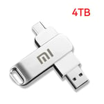 Xiaomi MIJIA-Clés USB 3.2 étanches,transfert haute vitesse,clé USB en métal,carte mémoire,disque dur,disque flash,16 To,8 To - Type 4TB