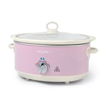 Salter Retro 6.5L Slow Cooker 3 Heat Settings/Keep Warm for Family Cooking Pink