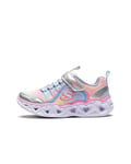 Skechers Heart Lights Rainbow LUX, Basket Fille, Argenté, 34 EU