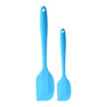 (Blue)2Pcs/Set Food Grade Silicone Spatulas Butter Mixer Cake Cream Scraper M UK