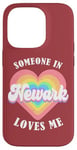 Coque pour iPhone 14 Pro Quelqu'un à Newark m'aime City Heart