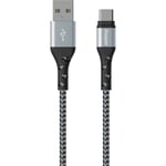 Energizer - Câble de Charge USB-C Tressé - Câble pour Chargeur Long - Haute Résistance - Argent