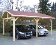 Carport Double Pente - Double / Couverture Bardeau Bitumé