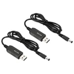 2Pcs 6W 0.5A USB Step Up Voltage Converter 5V to DC 12V 90° Angle Power Cable