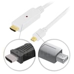 Mini DisplayPort til HDMI / Audio-Video / Full HD i 30Hz / hvit / 2m