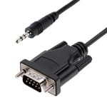 StarTech 3ft (1m) DB9 to 3.5mm Serial Cable for Serial Device Configuration  RS232 DB9 Male to 3.5mm Cable for Calibrating Projectors  Digital