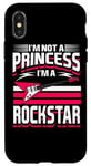 Coque pour iPhone X/XS Je ne suis pas une princesse, je suis une rockstar, guitariste Rock n Roll