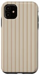 Coque pour iPhone 11 Beige Tan rayé Girly Esthétique Preppy Stripe