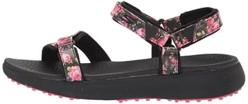 Skechers Women's 600 Spikeless Golf Sandale Shoe, Black Multi-Coloured Floral Print, 6 UK