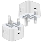 iphone charger,USB C Fast Charger Plug【MFI Certified】2 Pack USB Type C Plug 20W Fast Charging for iPhone 15/14/13/12/11/X,i-Pad, Air-Pods Pro, Type C Adapter Fast USBC Charger UK Adapter