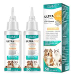 Smddx Dog Ear Drops,(50mlx2) Dog Ear Drops for Infection Antibiotics,Ear Cleaner for Dogs Provides Relief for Yeast Infection, Itching and Odours-First Aid Antiseptic for Puppy,Cats and Dogs