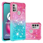 SKALO Moto G20/G30 Kvicksand Glitter Hjärtan TPU-skal - Rosa-Tur multifärg