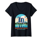 Womens Travel Adventure Trip Vacation Marina Bay Sands Singapore V-Neck T-Shirt