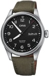 Oris 01 752 7760 4164-07 3 22 02LC Aviation Sort/Læder Ø44 mm