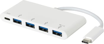 eStuff USB-C til USB 4xUSB-A ladehub