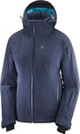 Salomon Women'S Ski Jacket with Hood, Brilliant JKT W, Synthetic Blend, Blue (Night Sky), Size XL, LC1210000