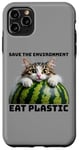 iPhone 11 Pro Max Save The Environment Eat Plastic Funny Microplastics Cat Case