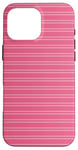 Coque pour iPhone 16 Pro Max Rose rayé mignon girly esthétique Preppy Stripe