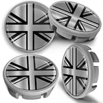 SkinoEu 4 x 65mm Wheel Centre Alloy Hub Center Caps Compatible with VW 3B7 601 171 / 6U7 601 171 Silver Hubcaps CVS 9