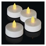 EMOS Lot de 4 bougies chauffe-plat LED sans flamme avec effet vacillant, décoration pour Noël, Toussaint, fête, IP20 pour l'intérieur, avec pile, blanc chaud vintage