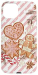 iPhone 15 Plus Cute Pink Gingerbread Men Christmas Snowflake & Candy Case