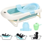 Baignoire Pliable Bébé Pliante évolutive pp+pte Baignoire pour Bébé (avec Coussin de Bain) Vert - Einfeben