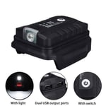 Dual USB Battery Converter Adapter For Makita 18V Li-on Battery With LED Light