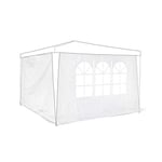 Relaxdays 10020081_49 Panneau latéral pour pavillon tonnelle de jardin tente réception de 3 x 3 m parois fenêtres protection pluie vent soleil, blanc lot de 2