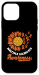 Coque pour iPhone 12 mini Ruban orange tournesol sensibilisation à la sclérose en plaques