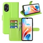 Oppo A18      Pu Wallet Case    [Green]