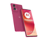 Motorola Moto Edge50 Fusion Smartphone (6,7''-FHD+-pOLED-Display, 50-MP-Kamera, 8/256 GB, 5000 mAh, inkl. 68W-Ladegerät, Android 14) Hot Pink, inkl. Schutzcover + Handyhalterung [Exklusiv bei Amazon]