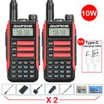 (2 kpl-UV16 paketti 15) 2 kpl Baofeng UV16 Max Walkie Talkie 10W V2 versio VHF UHF Dual Band Two Way CB Ham Radio UV16 Kannettava radiolähetin-vastaanotin UV10R