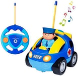 SGILE Remote Control Car for Toddlers with Sound and Light, RC Police Car Toys