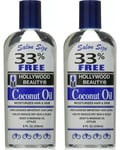 2x Hollywood Beauty Coconut Oil Hydrates Hair and Skin, SALON SIZE 8oz