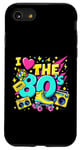 Coque pour iPhone SE (2020) / 7 / 8 Chemise « I Love The 80s » pour homme et femme, costume de fête vintage des années 80