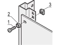 Schroff Montering Schroff 19, Skruv M6, Bricka M6, Mutter M6, 4 St.