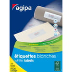 Agipa Etiquettes blanches coins droits multi-usage AGIPA 100799 38 x 21,2 mm - Boite de 32500