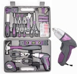 LADYCRAFT 44PCS 4V Cordless Screwdriver Tool Kit Set Pink Color Tools Lady Tools