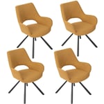 Lot de 4 chaises de Salle à Manger Scandinave Chaise Croisée beth en tissu jaune - Meubles Cosy