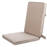 LOLAhome utomhuskudde för högryggsstol i beige regntätt tyg 123 x 48 cm, Beige, 123 x 48 cm, Casual