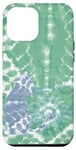 iPhone 14 Pro Max Green Tie Dye Style Love Cats Pattern Cute Cat With A Heart Case