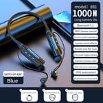 (Blue semi-in-ear) 1000h toisto Langattomat kuulokkeet TWS Sports Bluetooth-kuulokkeet HiFi-bassokuulokkeet vedenpitävät korvatulpat mikrofonilla 10000mAh akkukuulokkeet ja kuulokkeet