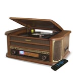 Platine Vinyle Roadstar HIF-1993BT 33-45-78 Trs, 2 Enceintes 32W PMPO, CD, CASSETTE, USB, Bluetooth, FM AM RADIO, FInition BOIS