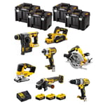 DeWALT Kit DWK701T (DCD996 + DCH273 + DCG405 + DCF887 + DCS334 + DCS570 + DCP580 + 3 x 5,0 Ah + DCB115 + 4 x TSTAK VI)