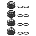 Rapanda - 4 Pcs / Pack Water Cooling Compression Fitting for Rigid Acrylic Tube od 16mm Black