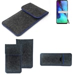 Protective cover for Motorola Moto G Pro dark gray blue edge Filz Sleeve Bag Pou