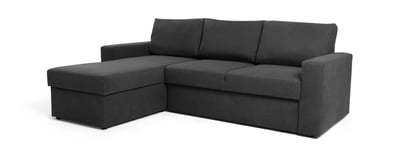 Argos Home Miller Left Hand Corner Chaise Sofa Bed-Dark Grey Dark