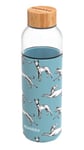 Quokka FLOW GREYHOUNDS | BOUTEILLE RONDE EN VERRE AVEC GAINE EN SILICONE 660 ML