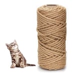 Corde Arbre à Chat, 6 mm x 30 M Corde en sisal pour Arbre à Chat - Corde en Chanvre Naturelle, pour Bricolage, Jardinage, Décoration De Maisons, Jouet à Griffes abrasives en Fibre Naturelle