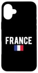 Coque pour iPhone 16 Plus Drapeau de la France avec nom de la France pour les Français et ceux qui aiment la France